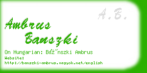 ambrus banszki business card